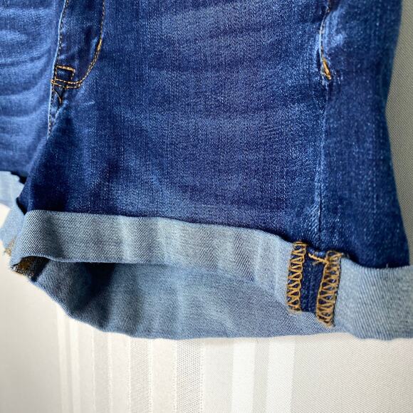 MIAMI High Rise Cuffed Hem Denim Jean Shorts Junior's Size 5 Blue Hi Waisted - Picture 5 of 9